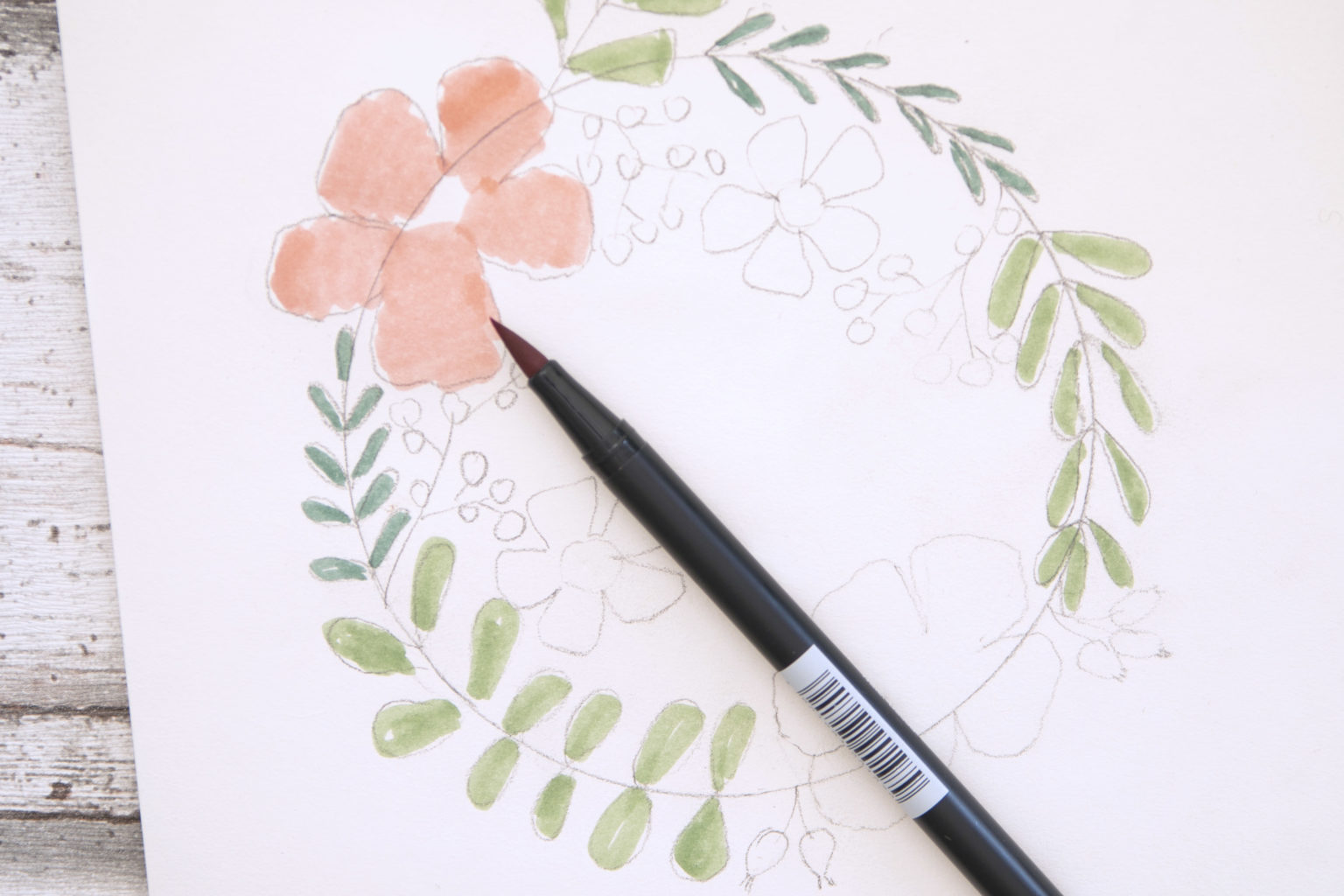 Blumenkranz mit Handlettering Natural Hygge by Patricia